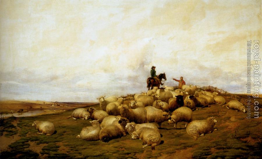 Thomas Sidney Cooper : A shepherd With His Flock Thomas Sidney Cooper : A shepherd With His Flock